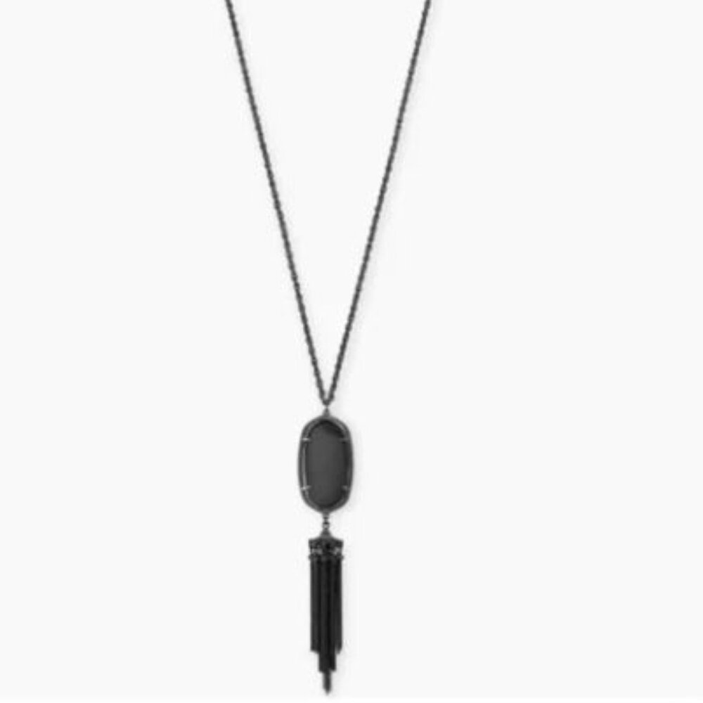 Kendra Scott- Rayne Black Agate/ Gunmetal Necklace